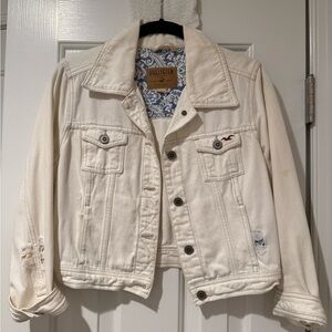 Hollister White Denim Jacket